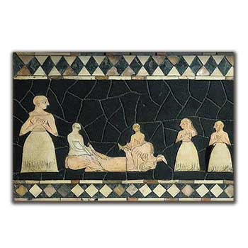Site: Mari (Tell Hariri), Temple of Shamash Date: Late Early Dynastic period, ca. 2600-2350 B.C. Material: Mother-of-pearl, ivory,..